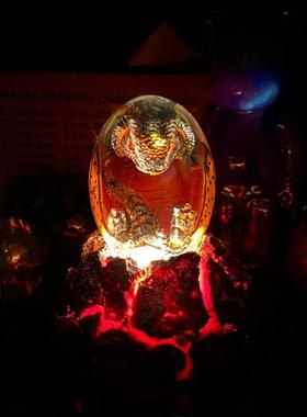 2024新款发光树脂恐龙蛋摆件哈利波特权力的游戏七龙珠琥珀水晶