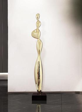 现代简约雕塑轻奢高级感客厅玄关落地瘦高款细长型壁龛摆件工艺品