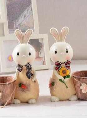 儿童兔年储钱罐新年礼物小兔子存钱罐女生兔子摆件客厅家居装饰品