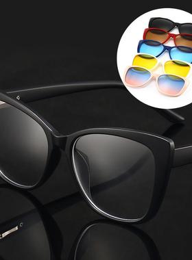 猫眼海洋片六合一套镜磁吸夹片夜视司机偏光墨镜女防护夜视偏光