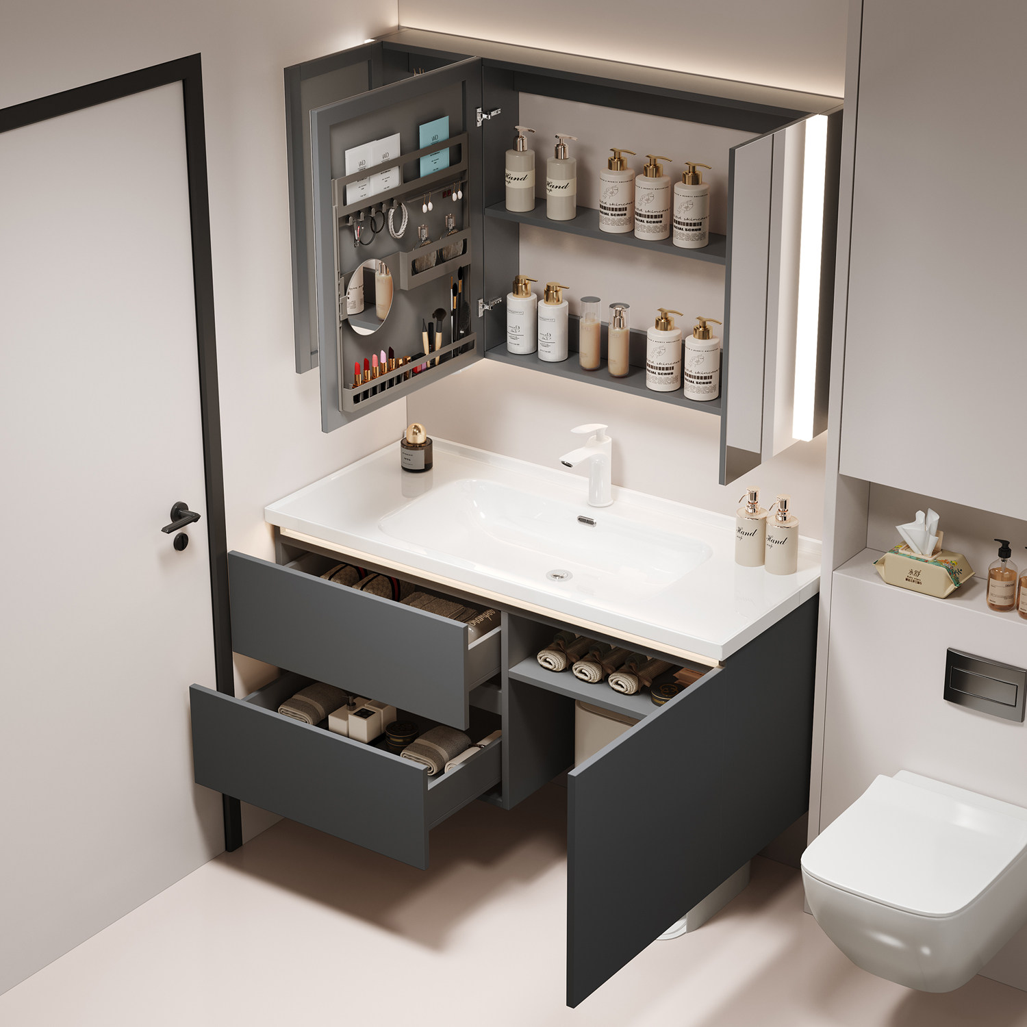 惠达扫地机器人浴室柜陶瓷一体盆洗手盆洗脸盆柜组合卫生间洗漱台,淘宝优惠券,粉丝福利购,淘宝优惠卷