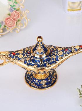 阿拉丁神灯复古欧式锡器工艺品 创意许愿灯家居金属摆件俄罗斯风