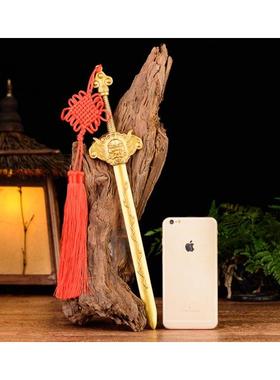 全黄铜七星剑摆件七星宝剑全铜家居装饰挂件小铜剑中式工艺品