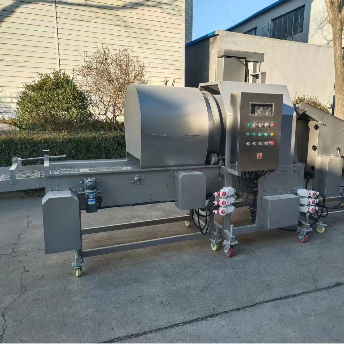 鸡胸肉鸡米花滚筒上粉机商用大型上粉设备流水线锅包肉上粉设备,淘宝优惠券,粉丝福利购,淘宝优惠卷