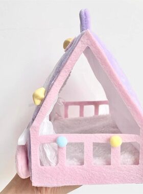 小红书爆款玩偶帐篷床可爱棉花娃娃baby睡床创意玩具室内桌面摆件