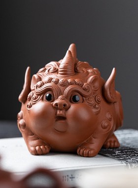炼器紫砂招财貔貅摆件家居t客厅办公室茶桌装饰品茶宠可养茶玩摆