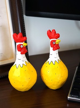 【激励你】【大吉大利】木雕小摆B件鸡梨桌面可爱励志学生毕业礼