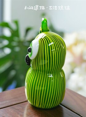 人间遗珠c蝴蝶结猫头鹰琉璃摆件客厅卧室书桌装饰礼物设计感小众