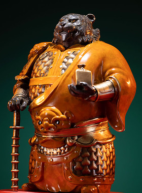 朱炳仁铜 财神虎将之虎公明家居工艺品装饰品客厅办公桌虎年摆件