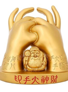 鼎风阁李居明吉祥物横财就手财神大手印摆件横财客厅办公室摆设