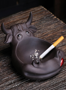 优选复古创意紫砂烟灰缸个性卡通动物收纳摆件家用办公室酒店客厅