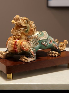 优选貔貅招财摆件一对客厅玄关镇宅聚财转运办公室桌面装饰品开业