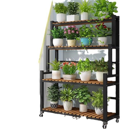 2024新款花架可移动带轮置物架阶梯客厅落地式多层花架子阳台室外 - 图3
