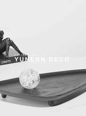 优选简约现代创意木质三角托盘新中式家居客厅茶几餐桌收纳盘桌面