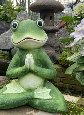 优选别墅户外花园装饰动物创意顶楼阳台布置庭院造景瑜伽青蛙落地