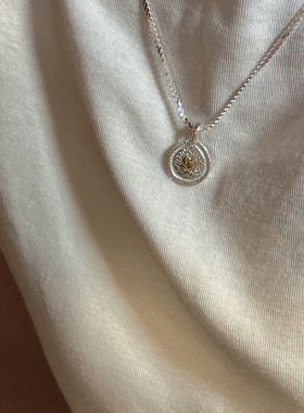 韩版小众设计感金银撞色爱心吊坠