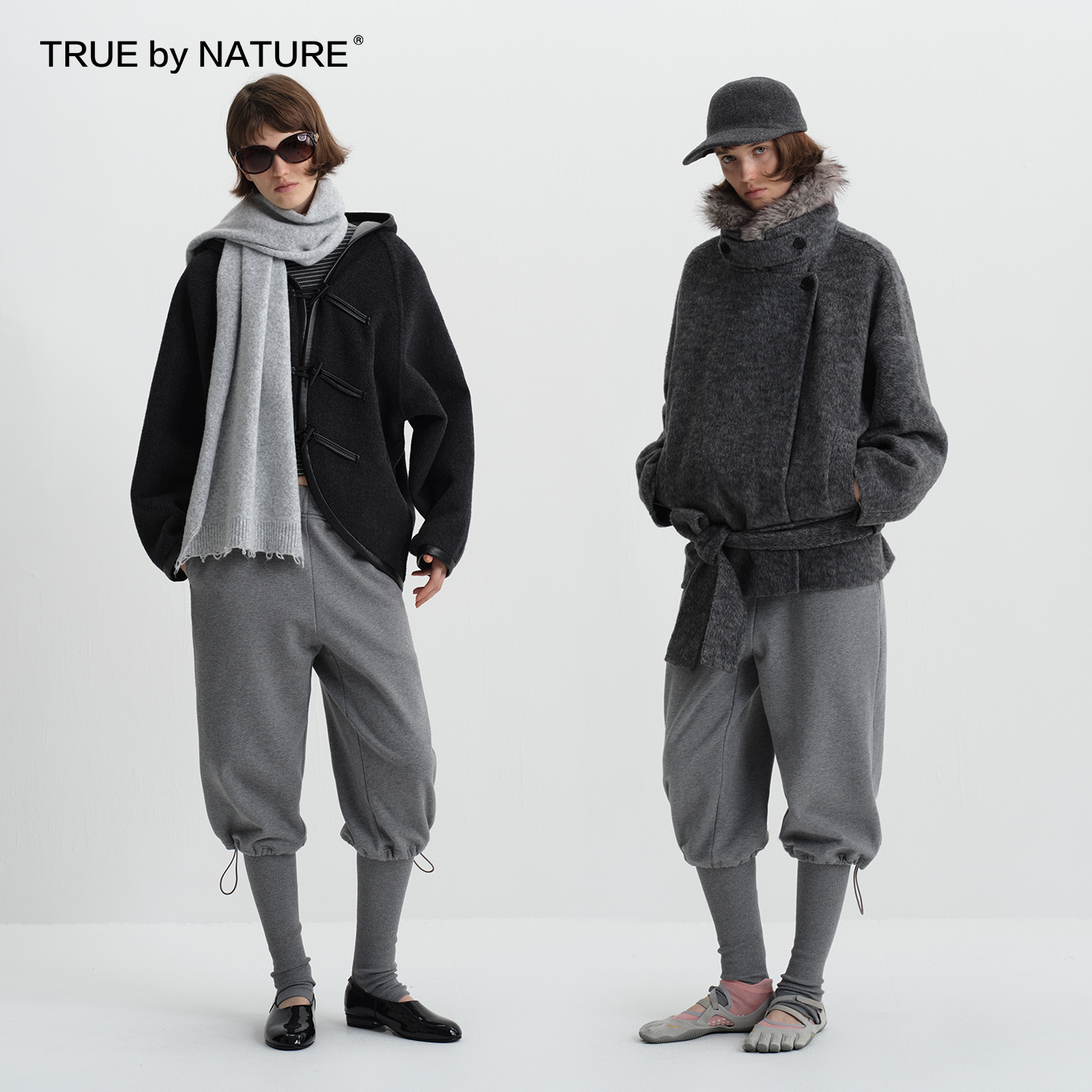 TRUE by NATURE 设计款分体式可拆卸束脚羊腿裤抽绳宽松休闲卫裤 - 图2