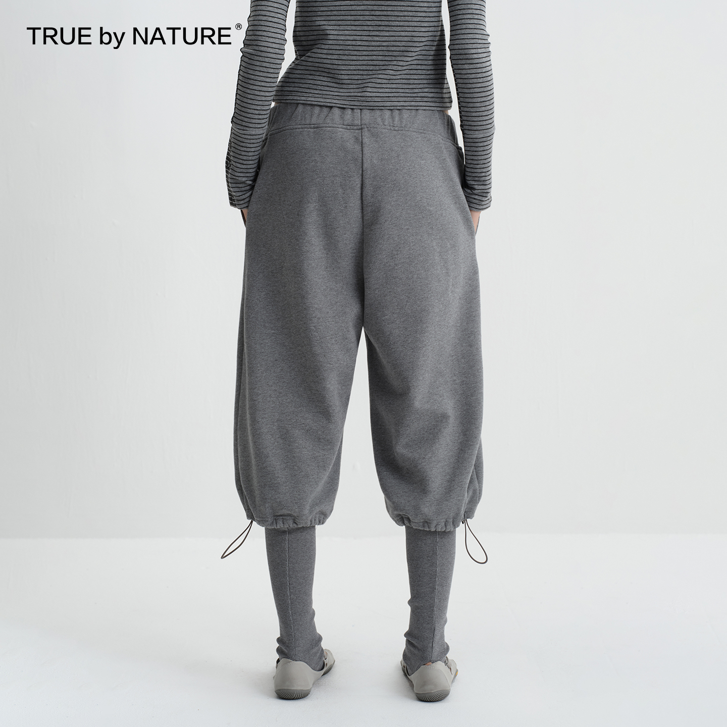TRUE by NATURE 设计款分体式可拆卸束脚羊腿裤抽绳宽松休闲卫裤 - 图3