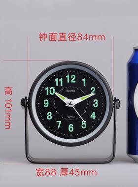 桌面静音小闹钟台式贪睡座钟高中生台钟迷你夜灯时钟儿童床头钟表