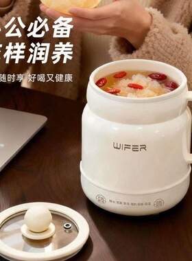 家用电炖杯恒温杯电煮杯小型便携式烧水杯车家两用电热水杯养生杯
