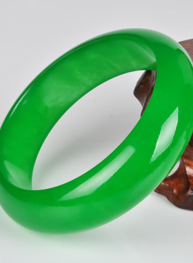 天然冰种满绿精品手镯翡翠色玉镯