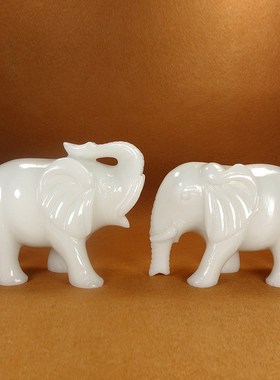 天然阿富汗白玉大象摆件客厅玄关吸水象商铺办公室开业家居饰品
