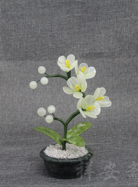 优选天然玉石兰花创意玉雕工艺品中式风格家具高端摆件客厅玄关书