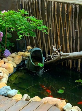 优选花园水池流水工艺品家居装饰招财青蛙摆件户外鱼池过滤水循环