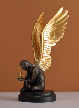 优选创意艺术翅膀人物简约现代客厅电视柜玄关柜书房装饰品工艺品