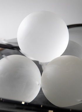 优选晶晶家居磨砂黑白球创意桌面摆件几何圆形玻璃装太极样板书房