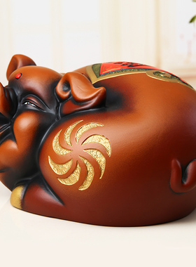 招财猪存钱储蓄罐创意客厅酒w柜摆件玄关风水陶瓷家居饰品乔迁礼