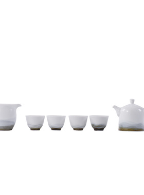 新中式日式白陶瓷茶杯茶壶功夫茶具套装创意茶道R会所茶几茶室摆