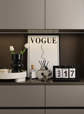 贝汉美轻奢入户玄关摆件家居饰品餐边柜客厅钥匙收纳托盘高档软装