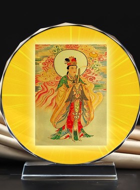 定制太阴星君月神n高清画像水晶玻璃家居摆件玄关供奉摆台