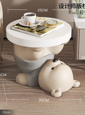 轻奢元气熊落地摆件入户玄u关家用换鞋凳客厅托盘家居饰品乔迁礼