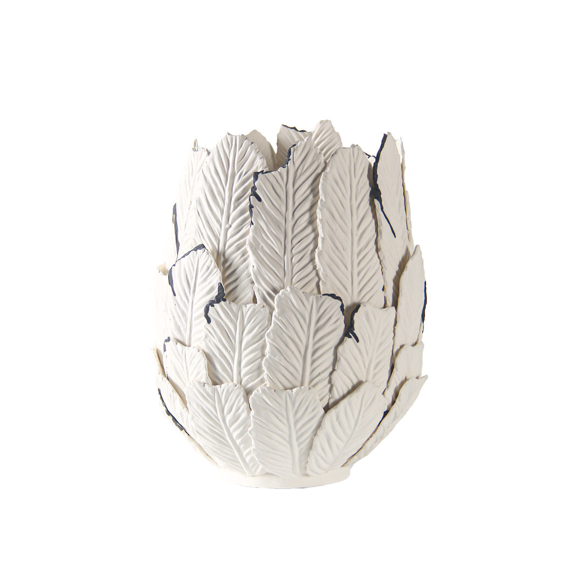 轻奢现代极简树叶羽毛拼接镂空陶瓷花器花瓶摆件样板间玄关装饰品,淘宝优惠券,粉丝福利购,淘宝优惠卷