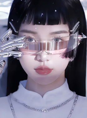 AI赛博朋克一体式太阳镜