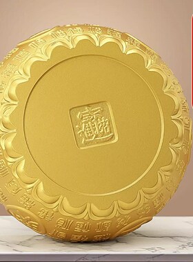 黄铜百福聚宝盆摆件实心招财客厅办公室聚财存钱罐黄铜米缸全铜