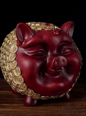优选德国工艺树脂工艺品金猪存钱罐客厅家居玄关摆件家居装饰品生