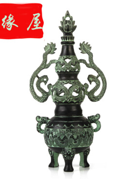 优选厂家直销 青铜器仿古香薰炉熏炉镂空摆件家居装饰品招财三足