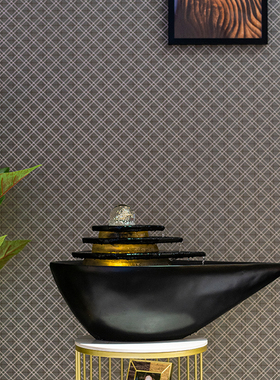 优选创意简约水景流水摆件循环水办公室水钵喷泉招财桌面落地家居