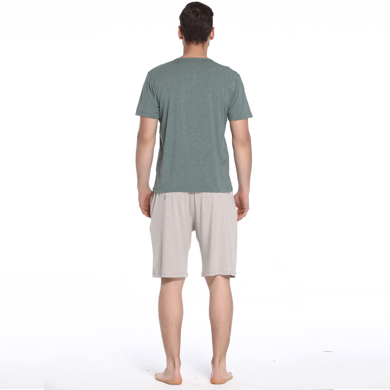 新品男夏季短袖短裤竹纤维睡衣 竹农夫睡衣/家居服套装