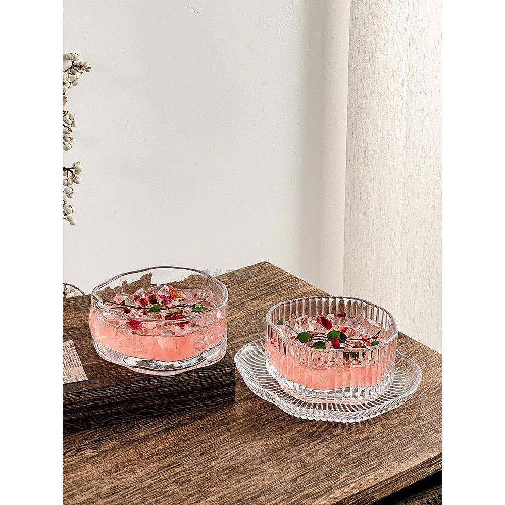 新中式糖水碗不规则透明玻璃碗碟套装高颜值甜品碗水果酸奶燕窝碗,淘宝优惠券,粉丝福利购,淘宝优惠卷