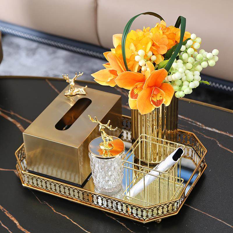 轻奢华北欧金属风金色纸巾盒托盘金鹿牙签储物罐家饰软装搭配套装,淘宝优惠券,粉丝福利购,淘宝优惠卷