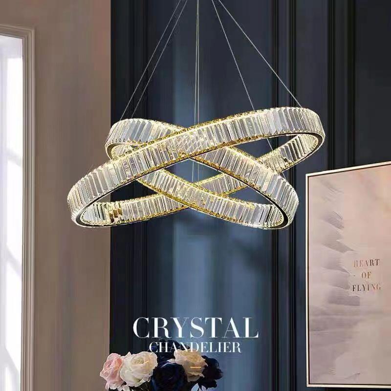 轻奢水晶吊灯客厅主灯卧室餐厅后现代简约大气不锈钢别墅高端灯具 - 图1