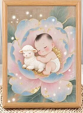 白羊宝宝好孕送子相框摆件