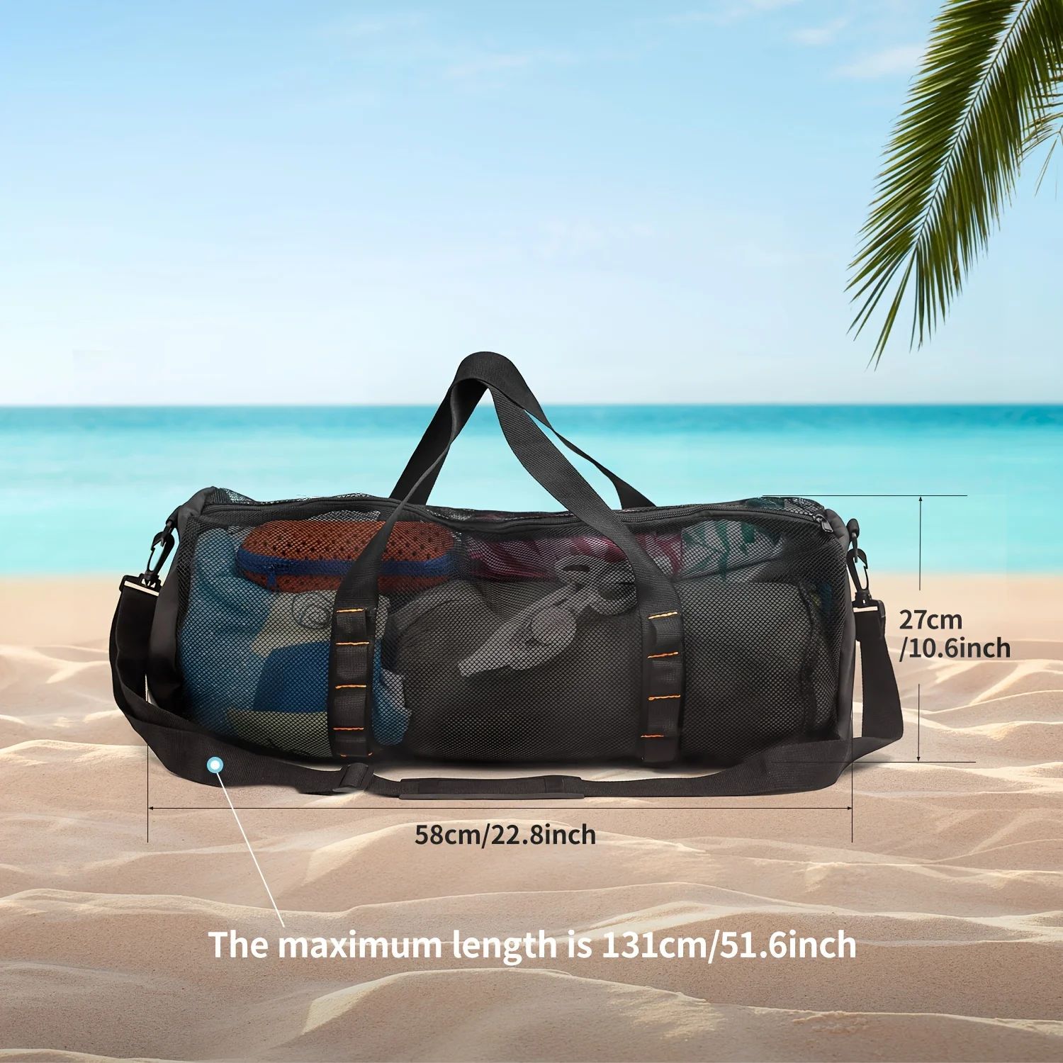 Large Mesh Duffle Bag Perfect for Storing Your Towels, Sunsc - 图0