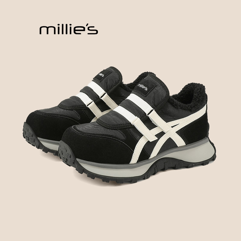 MILLIE'S/妙丽磨砂皮毛口厚底增高加绒阿甘鞋新款时尚休闲运动鞋Z,淘宝优惠券,粉丝福利购,淘宝优惠卷