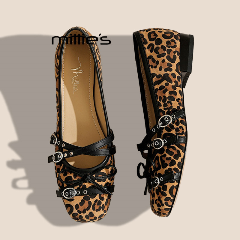 MILLIE'S/妙丽玛丽珍鞋女百搭气质2026春季新款粗跟羊皮浅口单鞋,淘宝优惠券,粉丝福利购,淘宝优惠卷