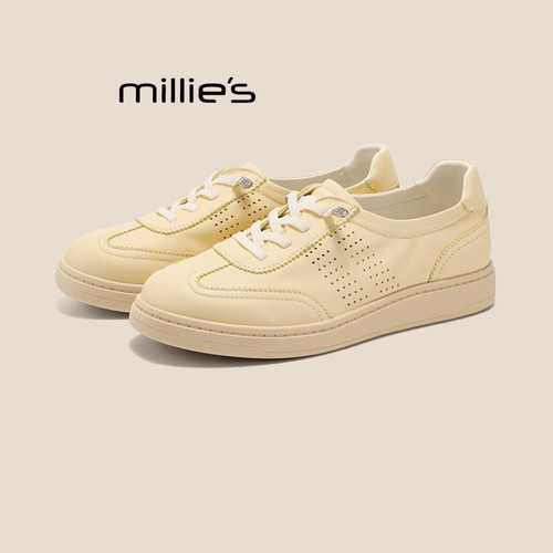 MILLIE'S/妙丽2026夏季薄款百搭休闲运动鞋女一脚蹬懒人休闲板鞋P - 图1